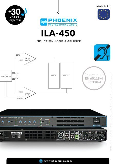ILA-450 Automatic Induction Loop Amplifier | PHOENIX Professional Audio