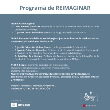 Programa Reimaginar juntos en la Universidad de Málaga