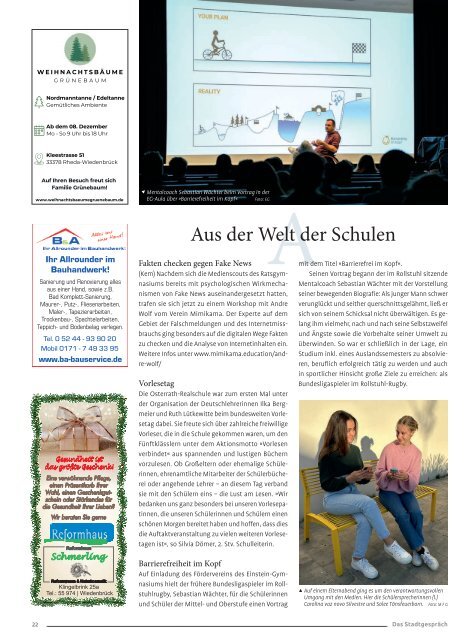 Das Stadtgespräch Ausgabe Januar 2024 auf Mein Rheda-Wiedenbrück