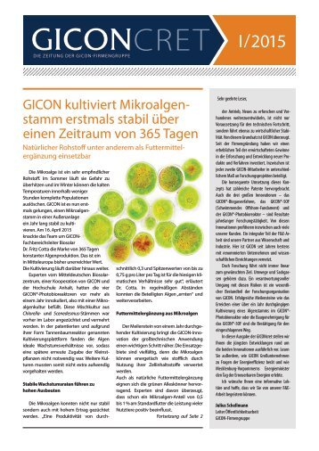 GICONcret I / 2015 - Das Kundenmagazin 