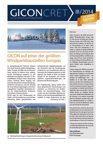GICONcret III / 2014 - Das Kundenmagazin 
