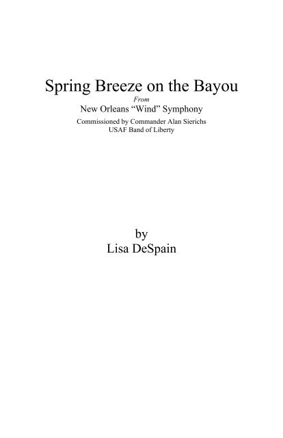Spring Breeze on the Bayou, DeSpain, Murphy Music Press, 2023 - Conductors Score