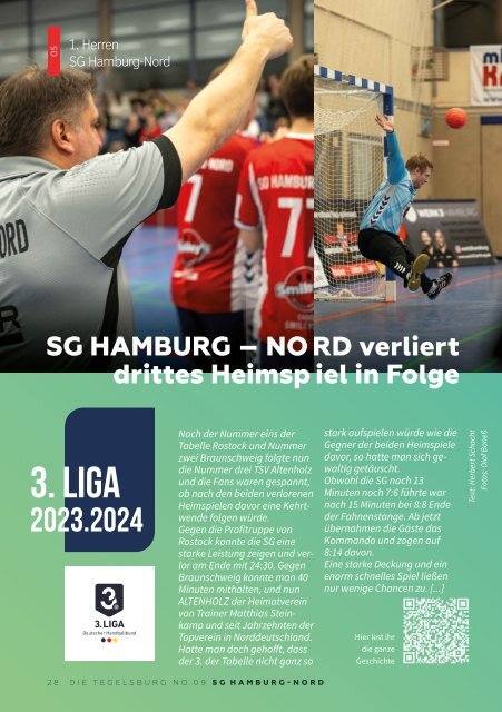 Die Tegelsburg No. 9 - Wo Handball lebt - Hallenheft 3. Liga SG Hamburg-Nord vs. SC Magdeburg II
