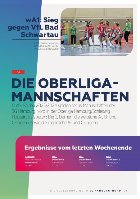 Die Tegelsburg No. 10 - Wo Handball lebt - Hallenheft 3. Liga SG Hamburg-Nord vs. HSG Ostsee & JBLH mA1 vs. HC Bremen