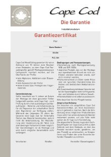 Garantiezertifikat Cape Cod 