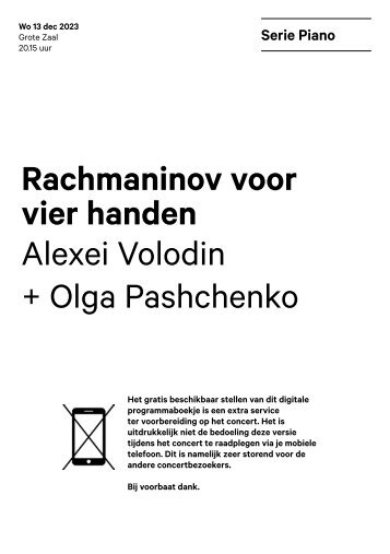 2023 12 13 Rachmaninov voor vier handen - Alexei Volodin + Olga Pashchenko