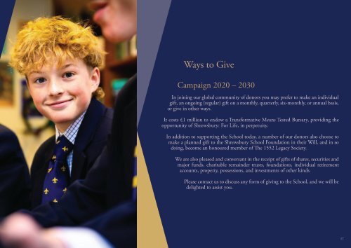 Shrewsbury School Foundation - Annual Report & Donor Roll - 2022 - 2023