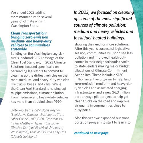 Climate Solutions: Progress Report 2023