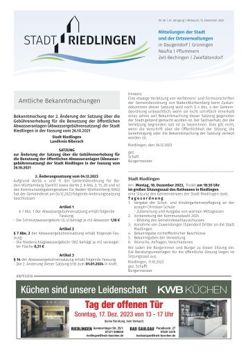 12.12.2023 Amtliches Mitteilungsblatt Riedlingen