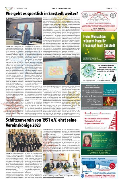 KLEEBLATT Weihnachtsausgabe 13.12.2023