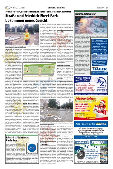 KLEEBLATT Weihnachtsausgabe 13.12.2023