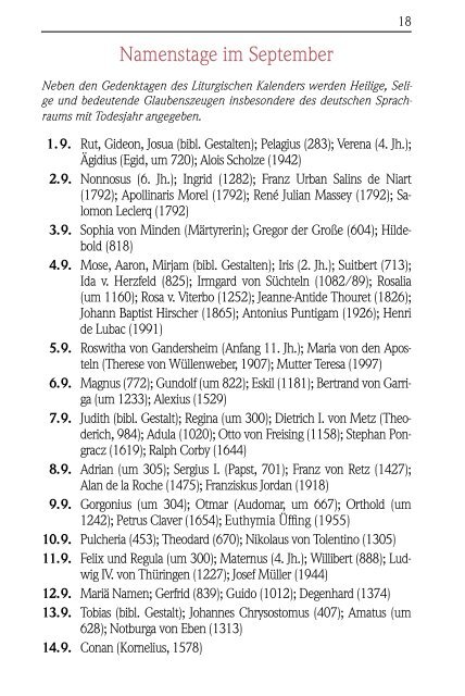 Namenstagskalender (Stand: 16.05.2023)