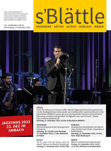 s'Blättle Nr. 50 - Do,14. Dezember 2023