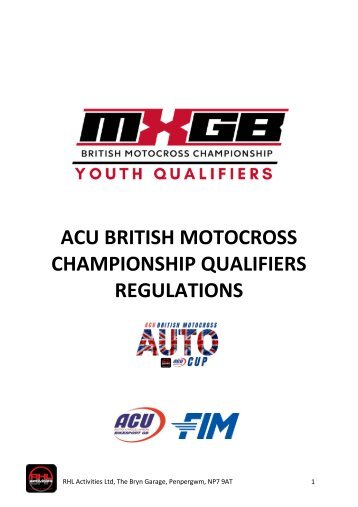 2024 British Motocross Championship Qualifiers Regulations