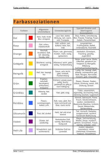 Farbassoziationen - Werbedesign