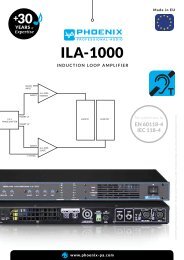 ILA-1000 Automatic Induction Loop Amplifier | PHOENIX Professional Audio