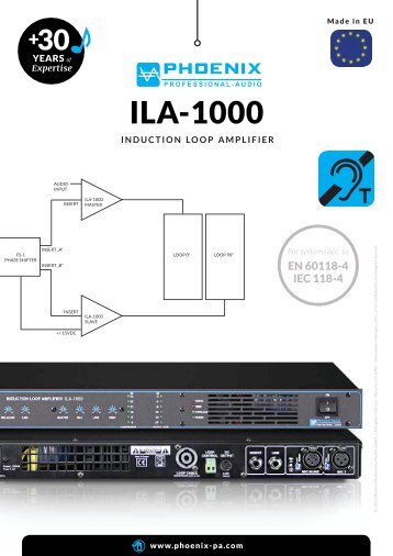 ILA-1000 Automatic Induction Loop Amplifier | PHOENIX Professional Audio