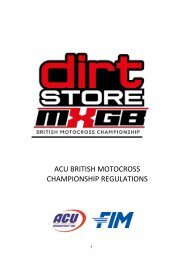 2024 Dirt Store ACU British Motocross Championship Regulations