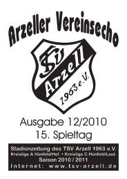 14. Spieltag - TSV Arzell 1963 eV