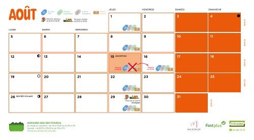 Calendrier Intradel 2024 des collectes des déchets du jeudi