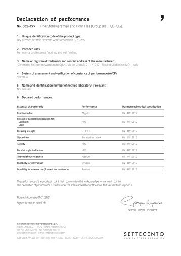 (ENG)(2024) DOP No001 - Glazed Porcelain - BIa