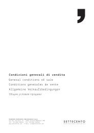 SETTECENTO - Condizioni generali di vendita / General conditions of sale