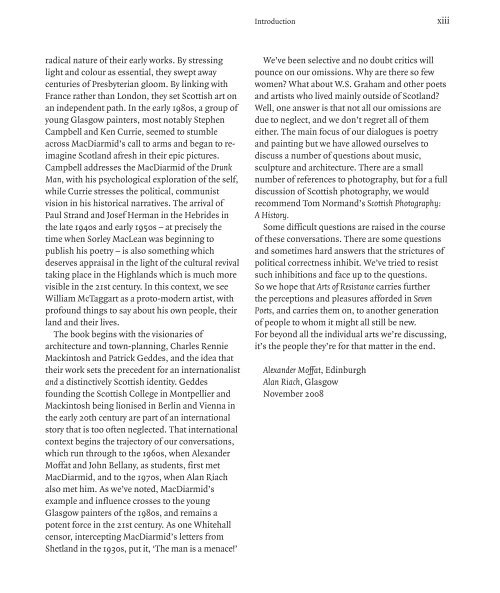 Arts of Resistance by Alexander Moffat and Alan Riach sampler