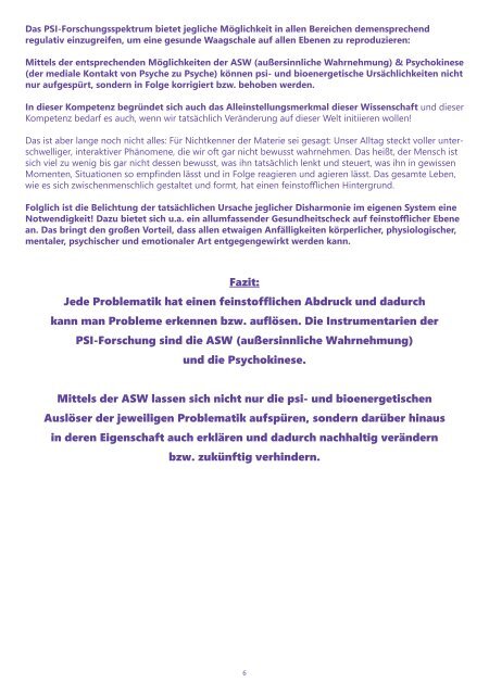 Fachbroschüre Parapsychologe PSI-Forscher Willi Robé www.psy-energetic