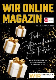 Das neue WIR ONLINE MAGAZIN - 16. Dezember 2023