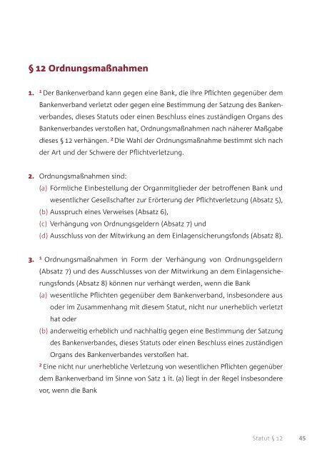 Statut des Einlagensicherungsfonds