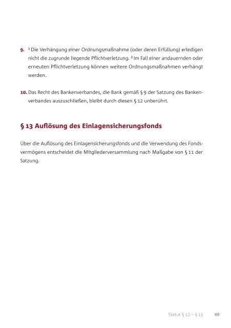 Statut des Einlagensicherungsfonds