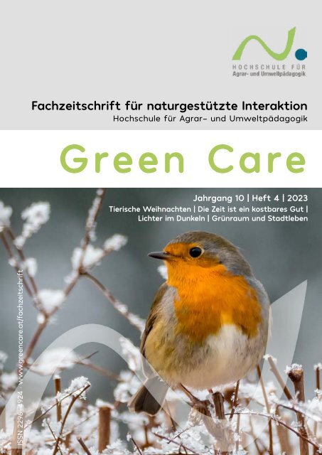 Green Care - Fachzeitschrift für naturgestützte Interaktion Hochschule für Agrar- und Umweltpädagogik