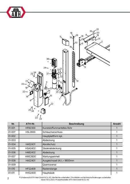 ATH-Heinl Ersatzteilliste ATH Four Lift 55P_55AP