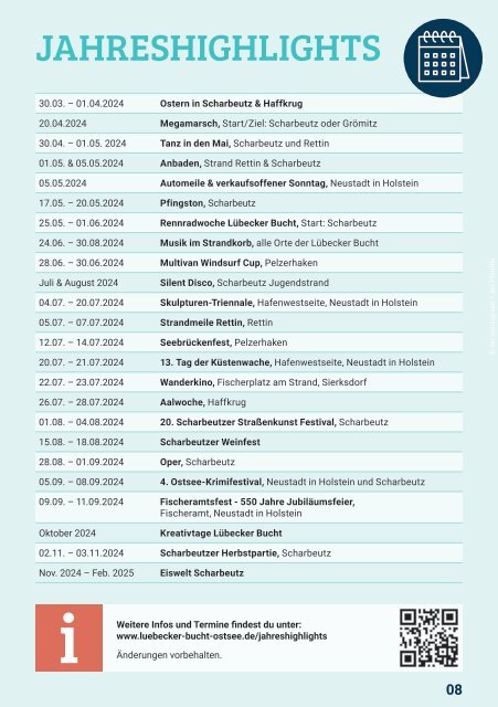 Erlebniskalender Lübecker Bucht Januar & Februar 2024 