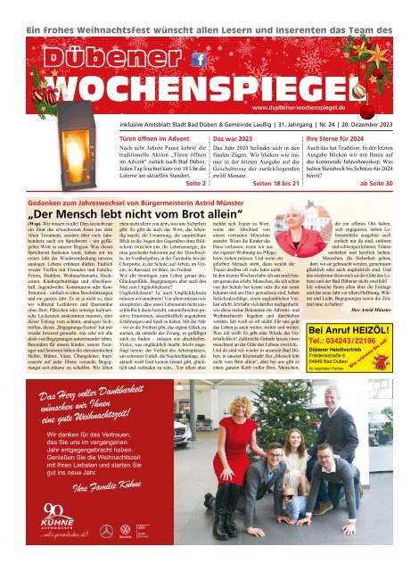 Dübener Wochenspiegel - Ausgabe 24 - Jahrgang 2023