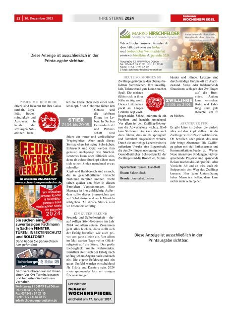 Dübener Wochenspiegel - Ausgabe 24 - Jahrgang 2023