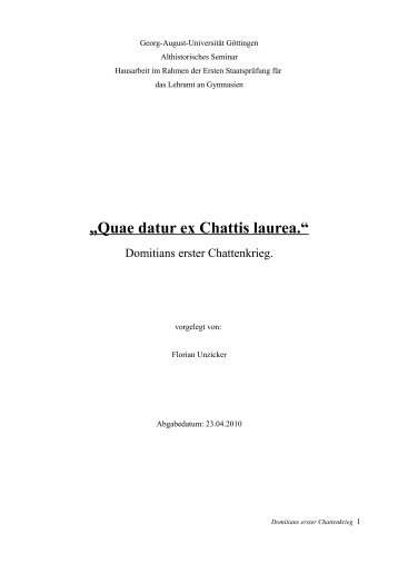 „Quae datur ex Chattis laurea.“ - florian-unzicker