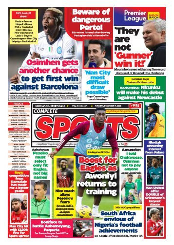 COMPLETE SPORTS - TUESDAY, DEC 19, 2023