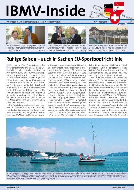 Ruhige Saison – auch in Sachen EU-Sportbootrichtlinie - IBMV ...