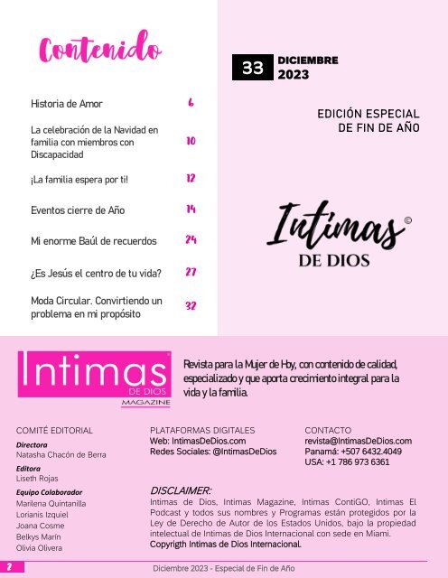 Intimas de Dios Magazine - Edición # 33