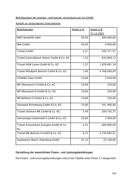 Beteiligungsbericht 2021