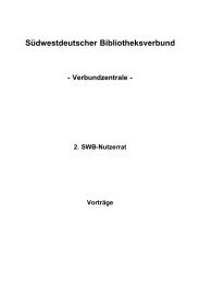 Südwestdeutscher Bibliotheksverbund - Verbundzentrale - SWOP