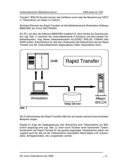 Südwestdeutscher Bibliotheksverbund - Verbundzentrale - SWOP