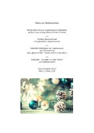 Weihnachtsmenu - Restaurant und Metzgerei Rebstock Seengen