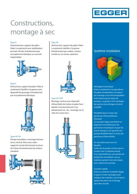 Système modulaire - constructions montage à sec ou montage immergé - Pompes Egger