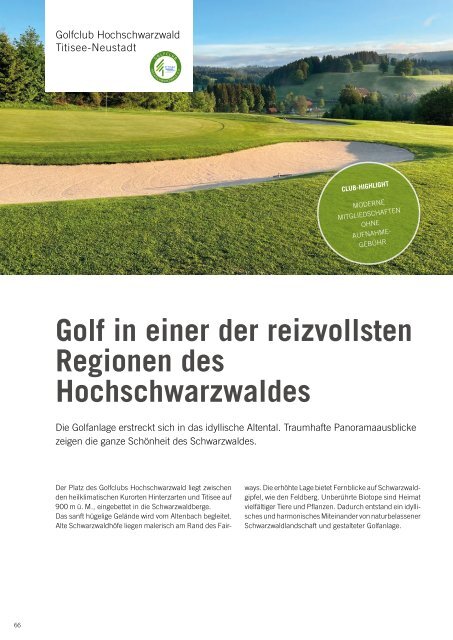 Das Magazin für den Schwarzwald- und Elsass-Golfurlaub 2024