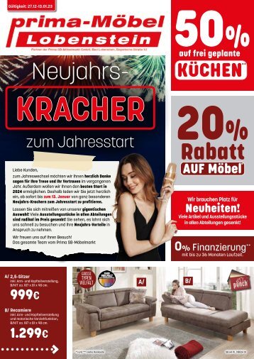 Neujahrs-Kracher zum Jahresstart - prima-Möbel Lobenstein