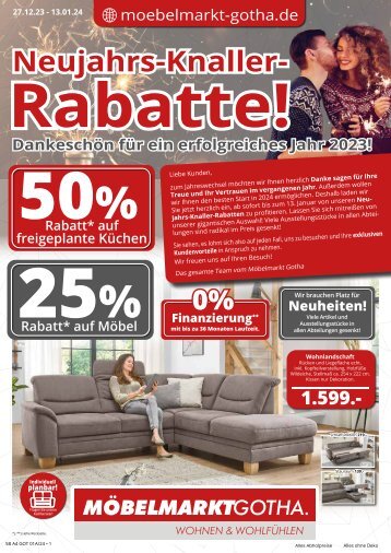 Neujahrs-Knaller-Rabatte - Möbelmarkt Gotha