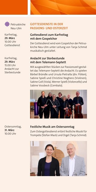 Musik in Petrus, 1.Halbjahr 2024