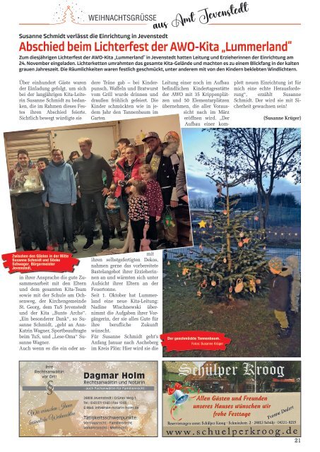 Holsteiner KlöönSNACK - Ausgabe Rendsburg / Mittelholstein - Weihnachten 2023 / Januar 2024